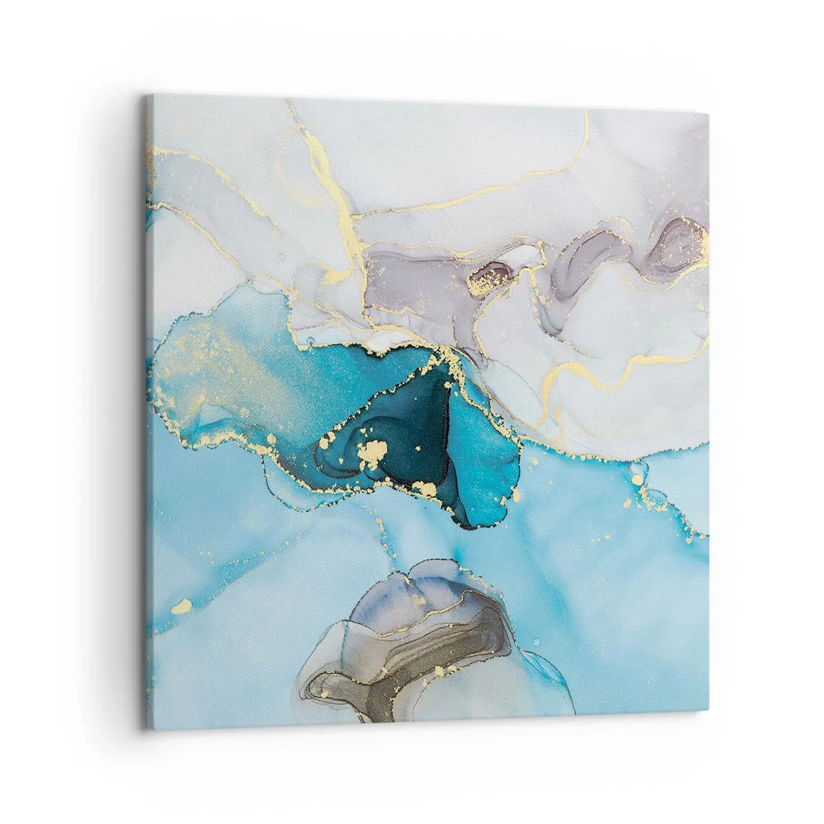 Bild auf Leinwand - Leinwandbild - Eine Studie über das Zusammentreffen von Grau und Türkis - 50x50 cm
