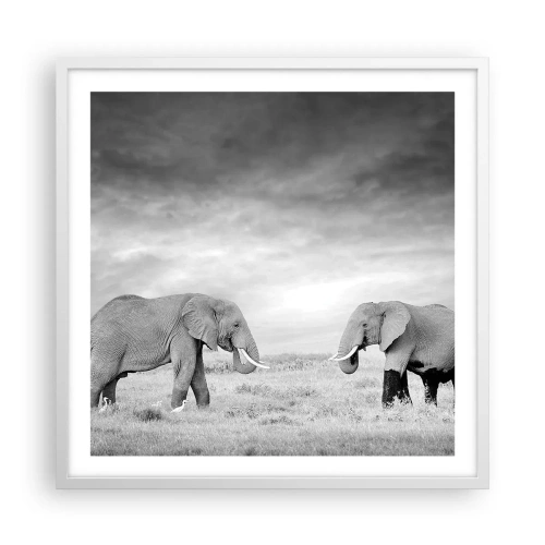 Poster in einem weißen Rahmen - Grau ist schön - 60x60 cm