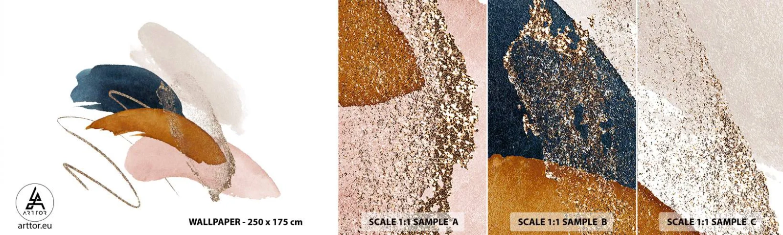 Fototapetenmuster Standard Eco - Geflügelte Komposition - Abstraktion, Stück, Design - 100x30 cm