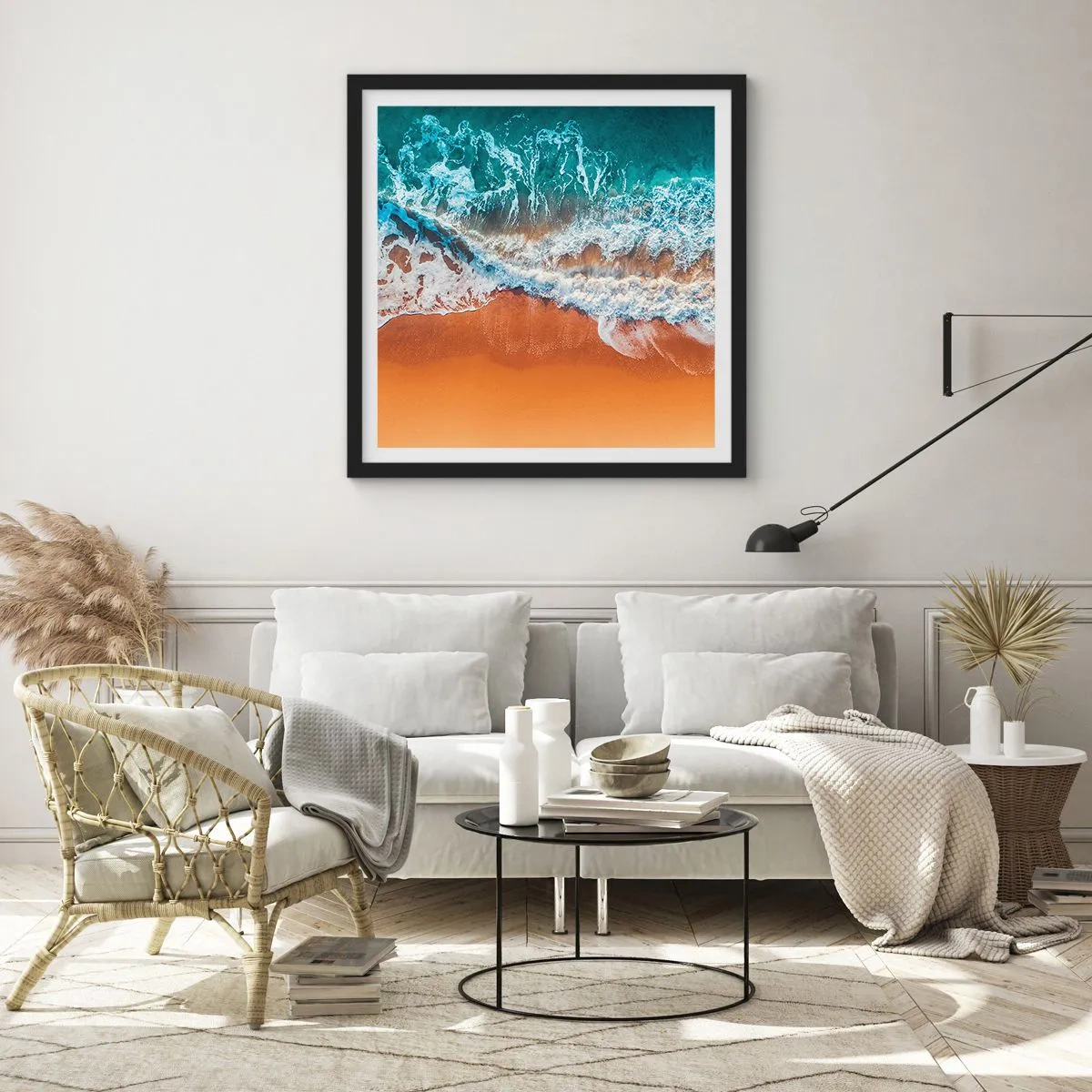 Poster in einem schwarzem Rahmen - Immer Hand in Hand - 50x50 cm