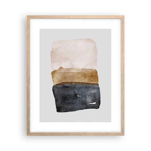 Poster in einem Rahmen aus heller Eiche - Die Komposition der Farben der Erde - 40x50 cm