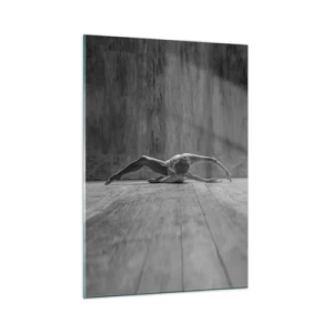 Glasbild - Bild auf glas - Tänzerin in einer Pose auf dem Boden - 50x70cm - Symmetrie gefunden - Moderne Wanddekoration für Wohnzimmer und Schlafzimmer ARTTOR