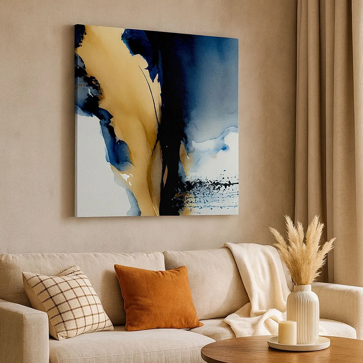 Bild auf Leinwand - Leinwandbild - Hinter dem Vorhang - 30x30 cm