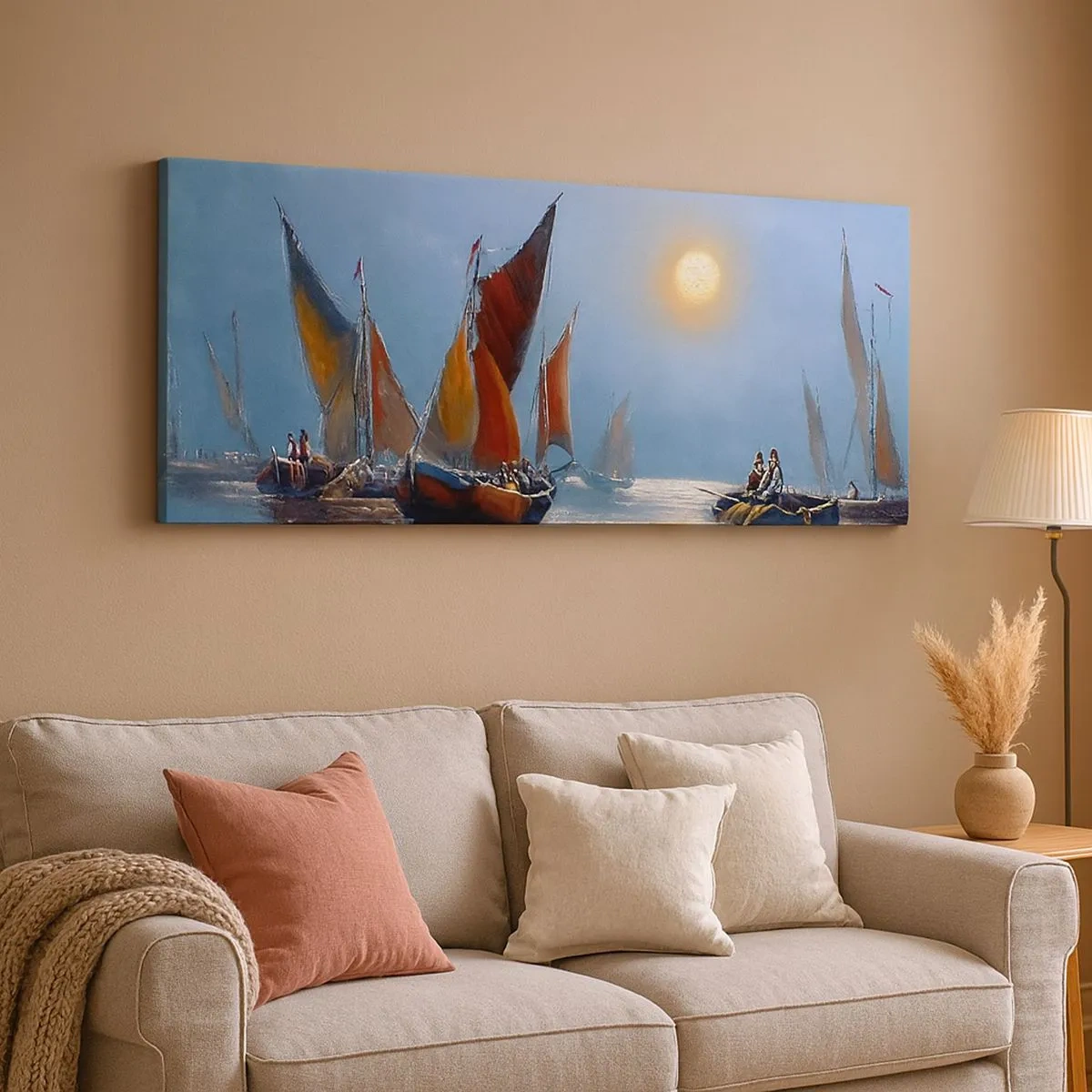 Bild auf Leinwand - Leinwandbild - Nachtfang - 100x40 cm