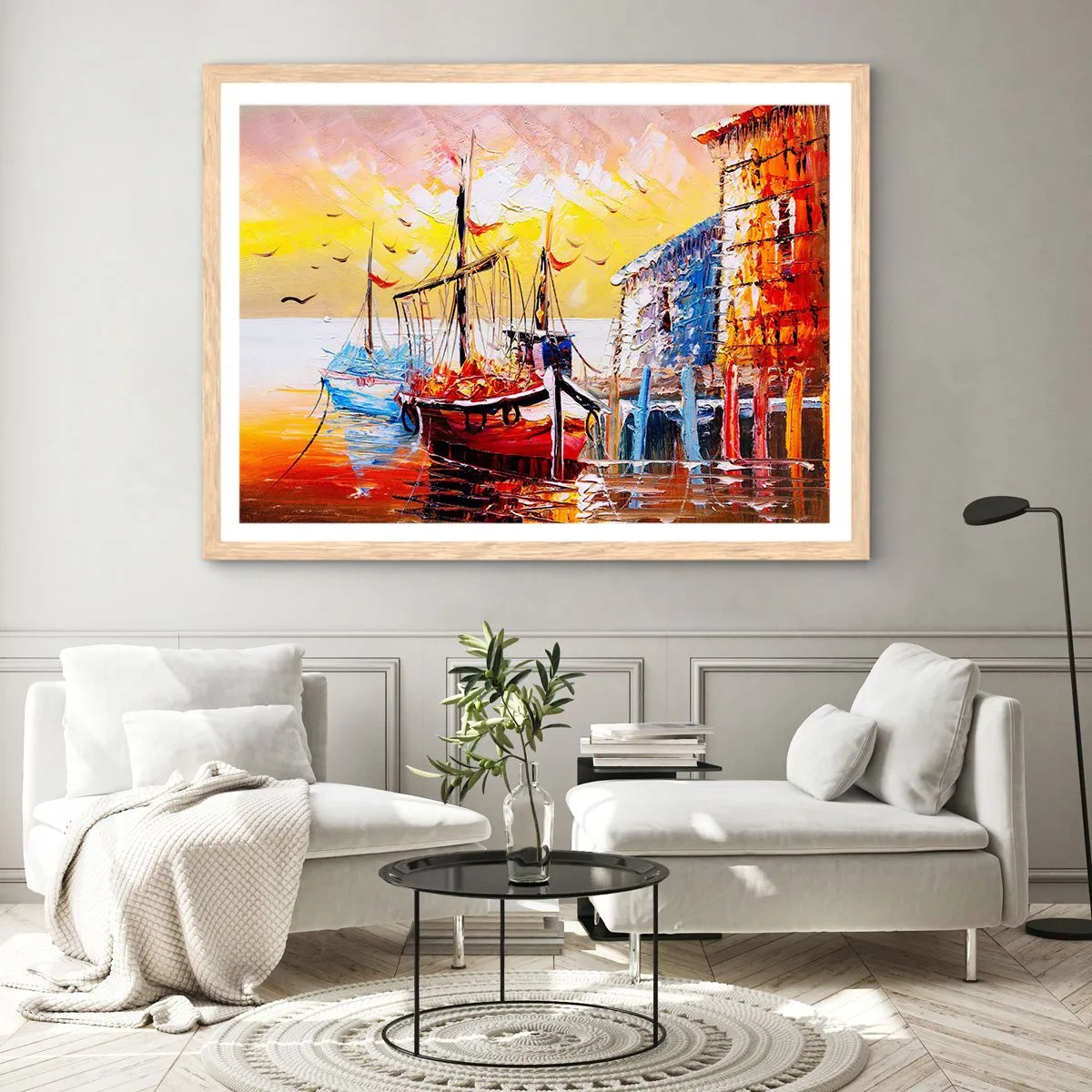 Poster in einem Rahmen aus heller Eiche - Glückliche Rückkehr - 40x30 cm