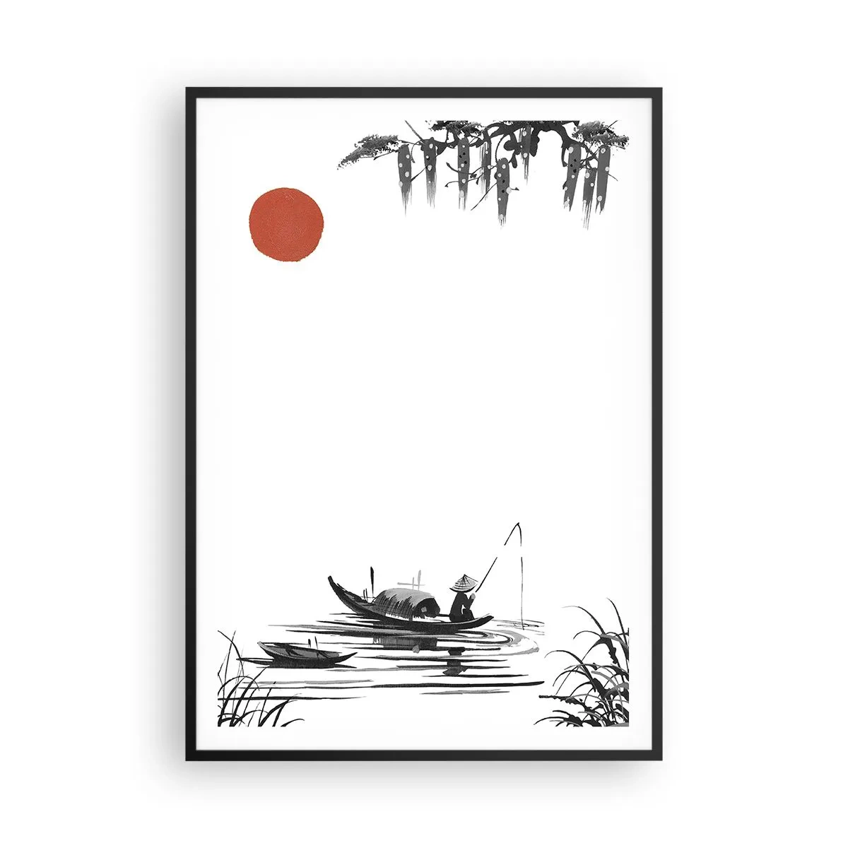 Poster in einem schwarzem Rahmen - Asiatischer Nachmittag - 70x100 cm