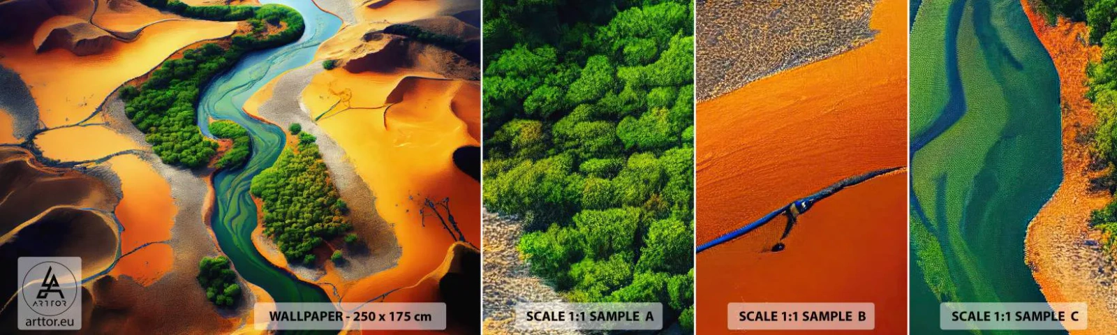 Fototapeten Muster Selbstklebend Deluxe Sticker - Lebensspendender Fluss - Landschaft, Natur, Fluss - 100x30 cm