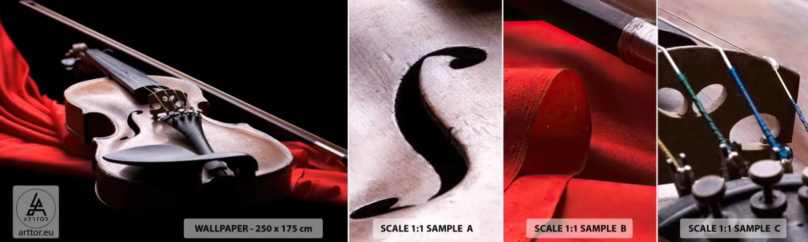 Fototapetenmuster Standard Eco - Musik der Gefühle - Musik, Geige, Ein Musikinstrument - 100x30 cm