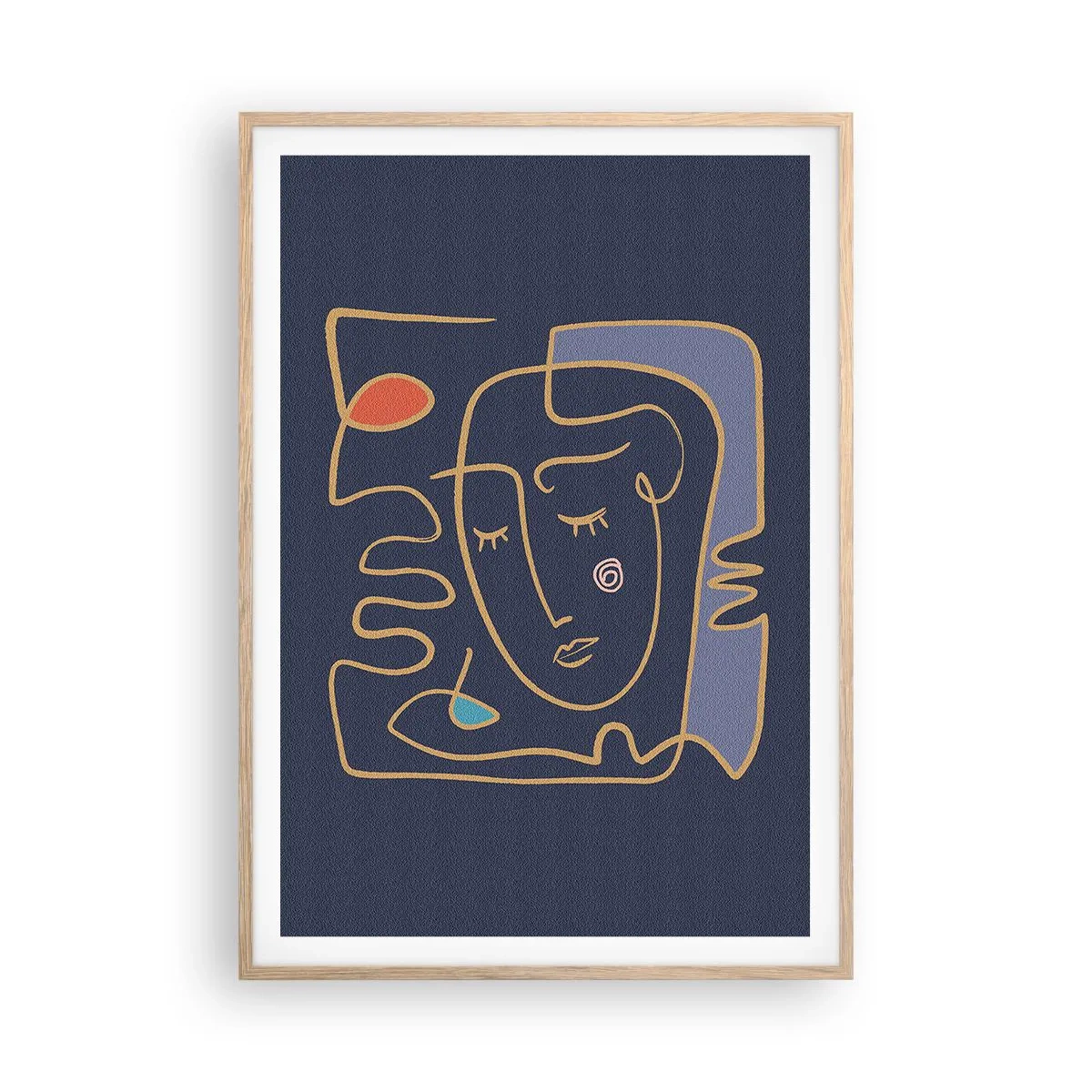 Poster in einem Rahmen aus heller Eiche - In Gedanken - 70x100 cm