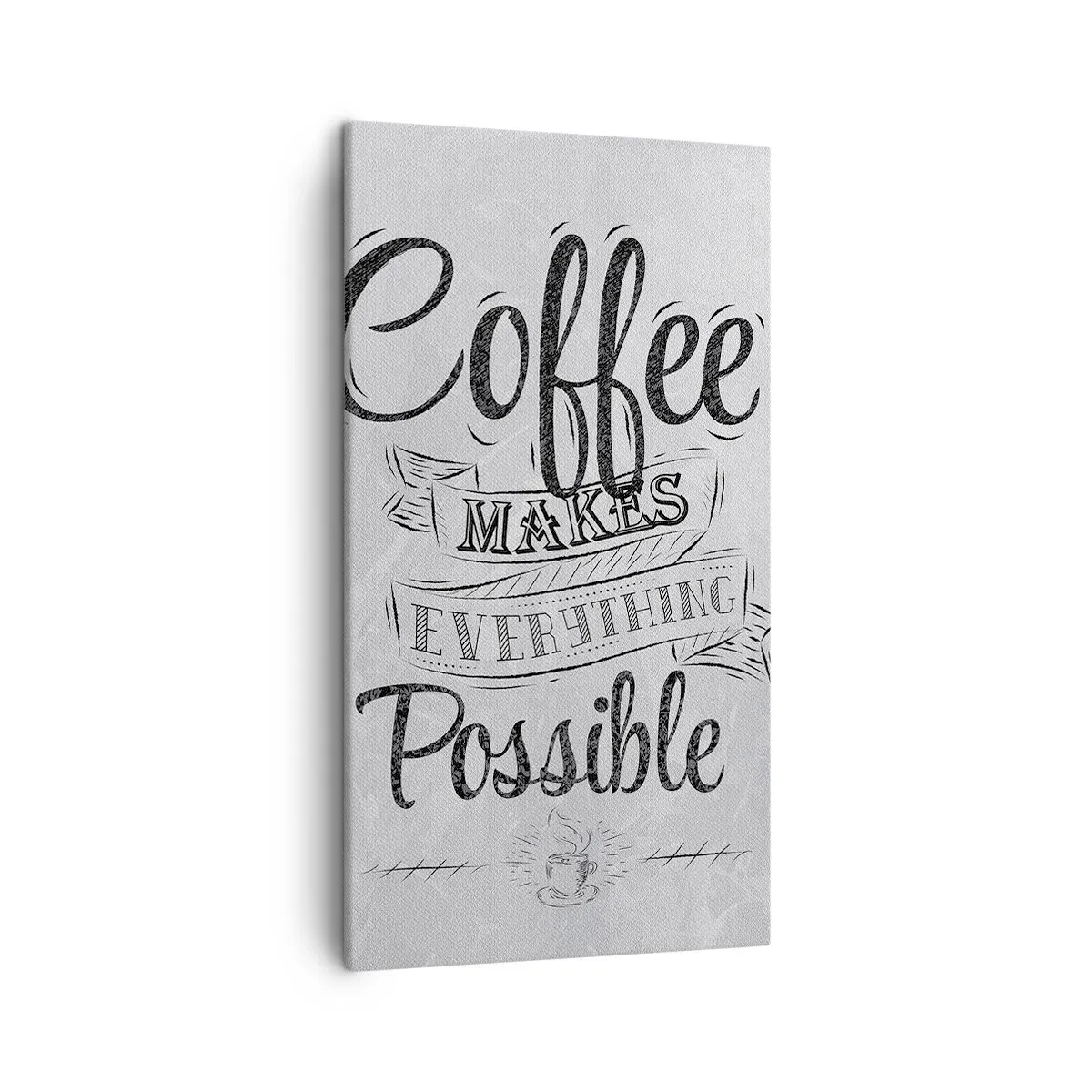 Bild auf Leinwand - Leinwandbild - Wie kann man Kaffee nicht lieben? - 45x80 cm