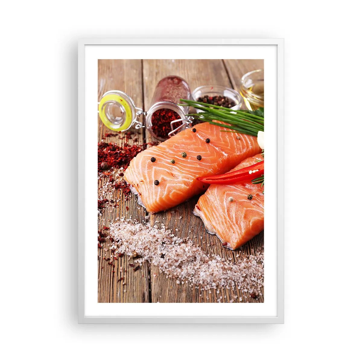 Poster in einem weißen Rahmen - Norwegisches Abenteuer in der Küche - 50x70 cm