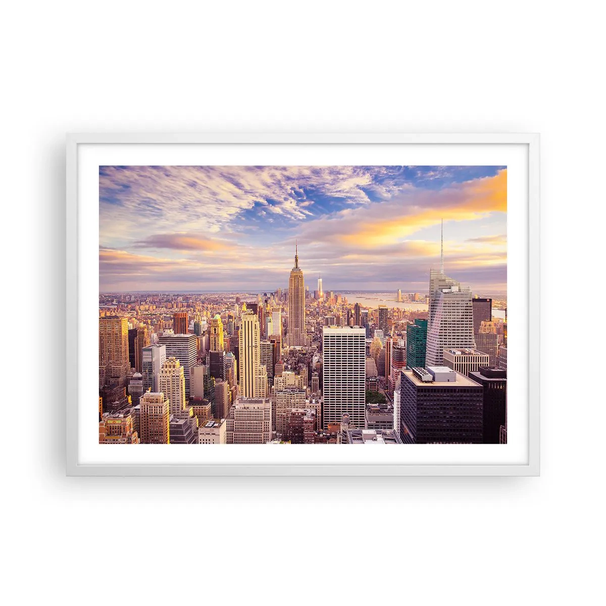 Poster in einem weißen Rahmen - Nur nach den Wolken greifen - 70x50 cm