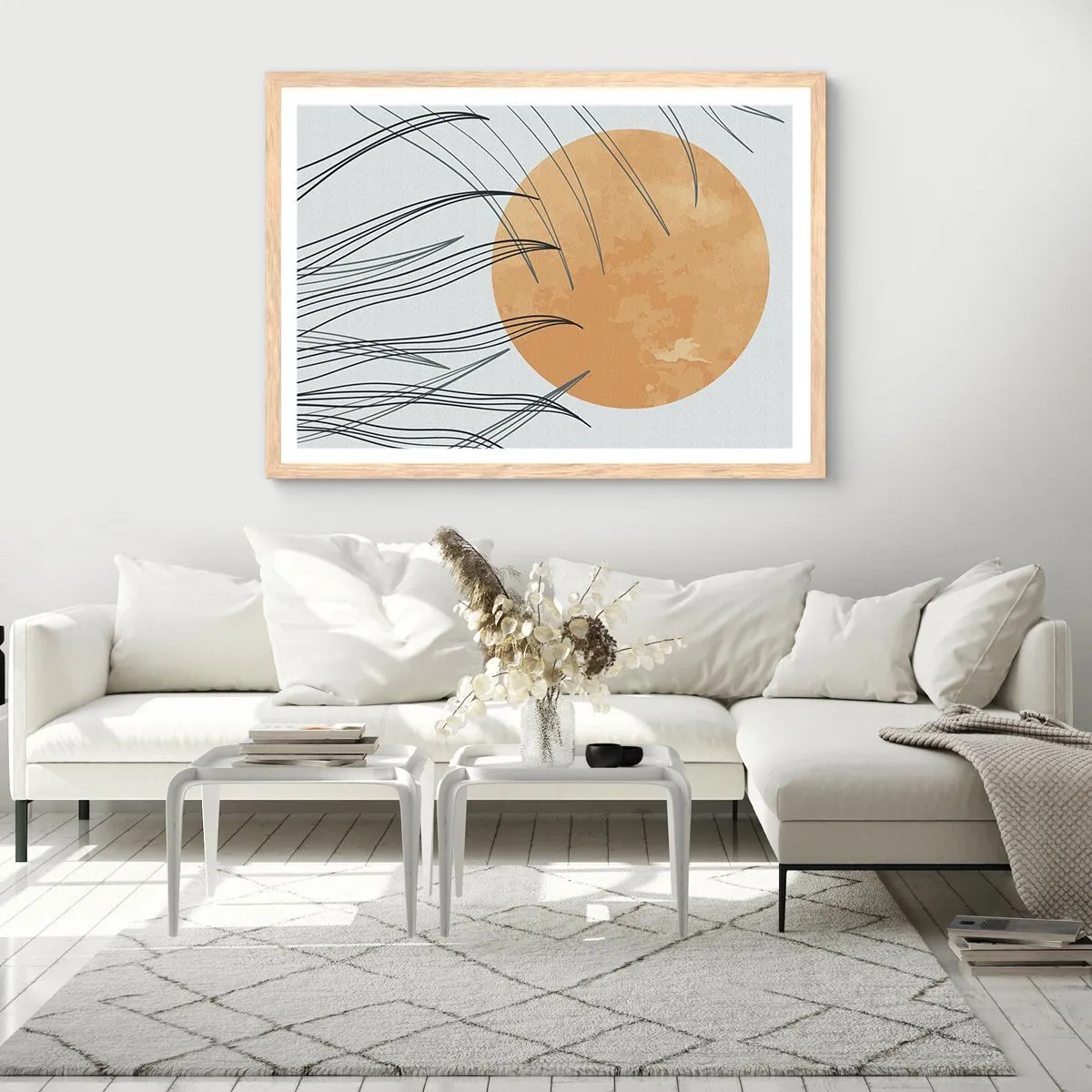 Poster in einem Rahmen aus heller Eiche - Immer der Sonne entgegen - 70x50 cm