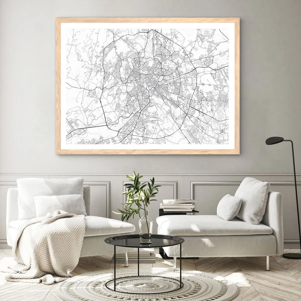 Poster in einem Rahmen aus heller Eiche - Römischer Kreis - 40x30 cm