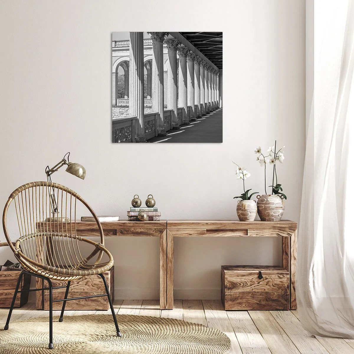 Bild auf Leinwand - Leinwandbild - Sonnige Arkade - 40x40 cm