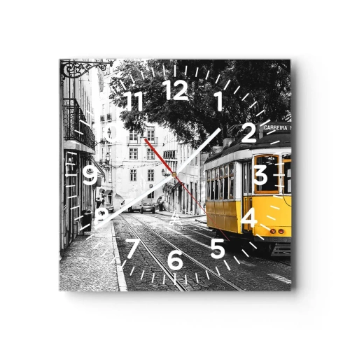 Wanduhr - Glasuhr - Und Fado im Hintergrund - 30x30 cm