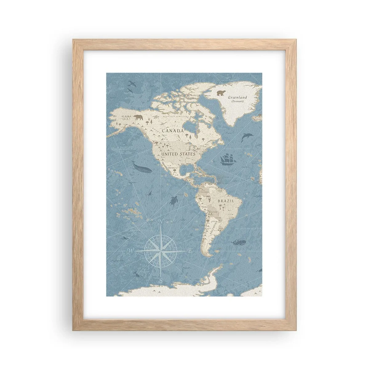 Poster in einem Rahmen aus heller Eiche - Die Welt liegt zum Greifen nah - 30x40 cm