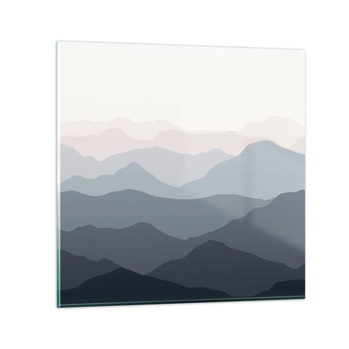 Glasbild - Bild auf glas - Wellen der Berge - 70x70 cm
