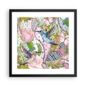 Poster in einem schwarzem Rahmen - Verstrickt in Weinreben - 40x40 cm