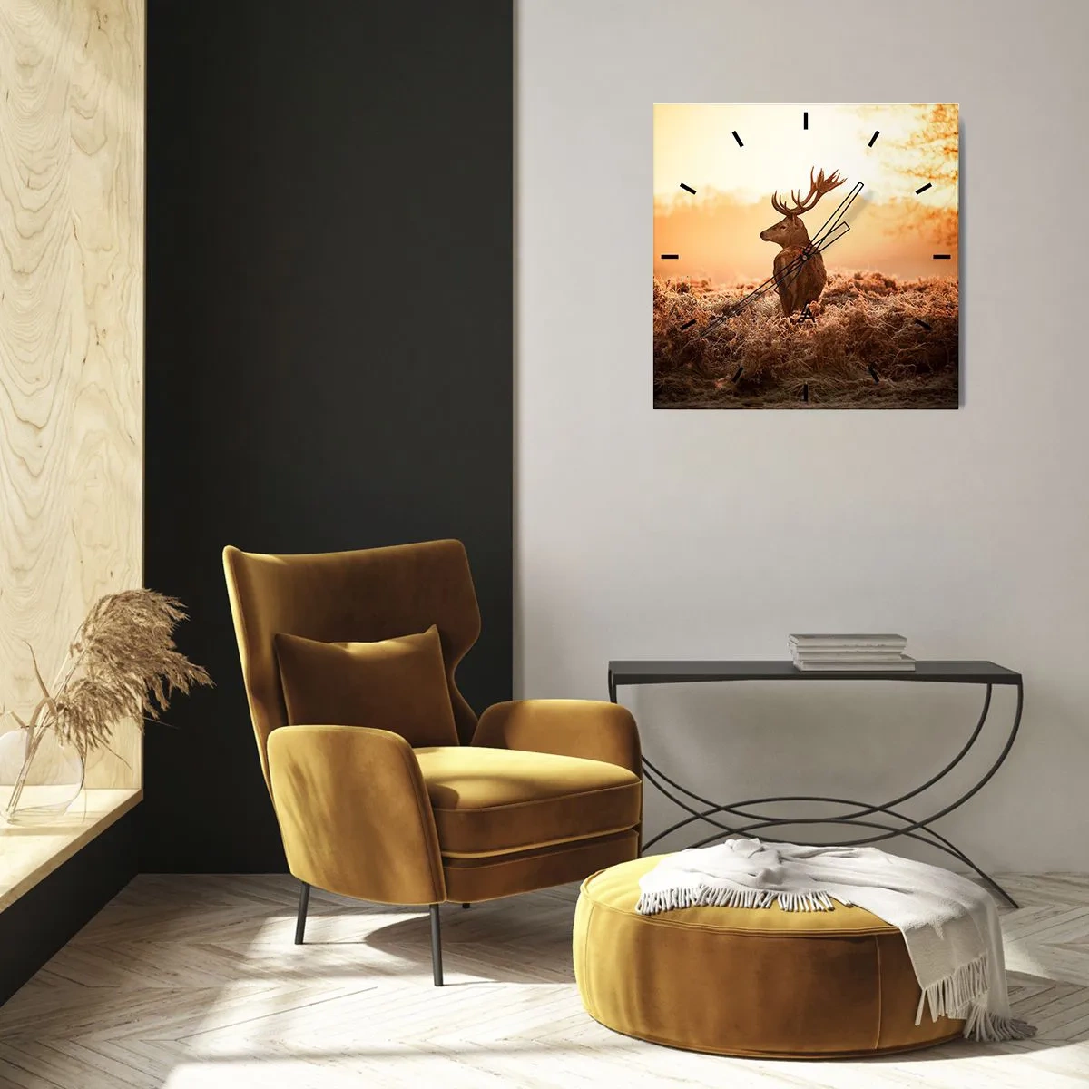 Wanduhr - Glasuhr - Herr im eigenen Land - 40x40 cm