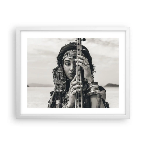Poster in einem weißen Rahmen - Die Musik des Orients selbst - 50x40 cm
