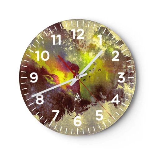 Wanduhr - Glasuhr - Mutter Natur - 40x40 cm