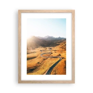 Poster in einem Rahmen aus heller Eiche - In einem goldenen Tal - 30x40 cm