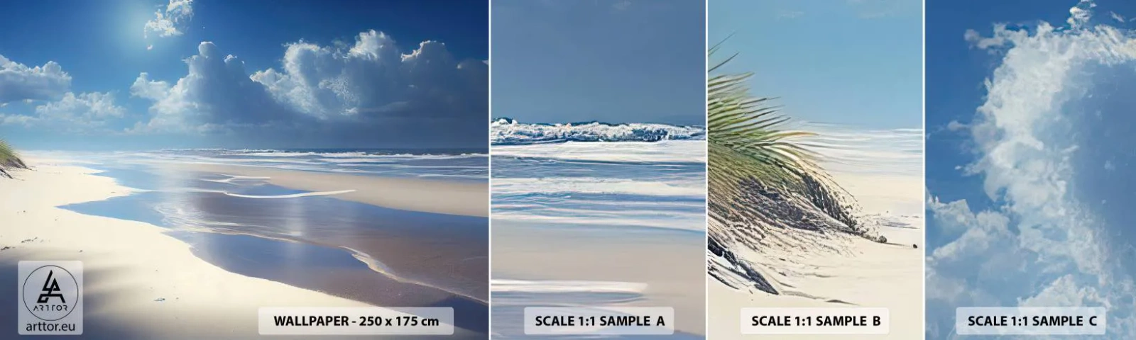 Fototapetenmuster Standard Eco - Paradiesischer Urlaub - Strand, Ozean, Feiertage - 100x30 cm