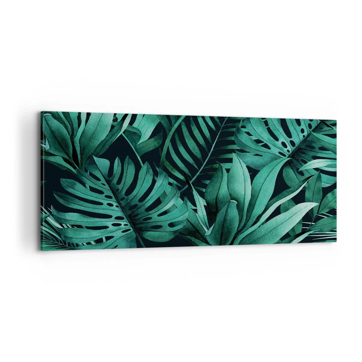 Bild auf Leinwand - Leinwandbild - Die Tiefe des tropischen Grüns - 100x40 cm