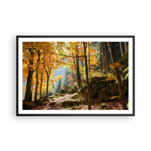 Poster in einem schwarzem Rahmen - Zeit zum Entspannen - 91x61 cm