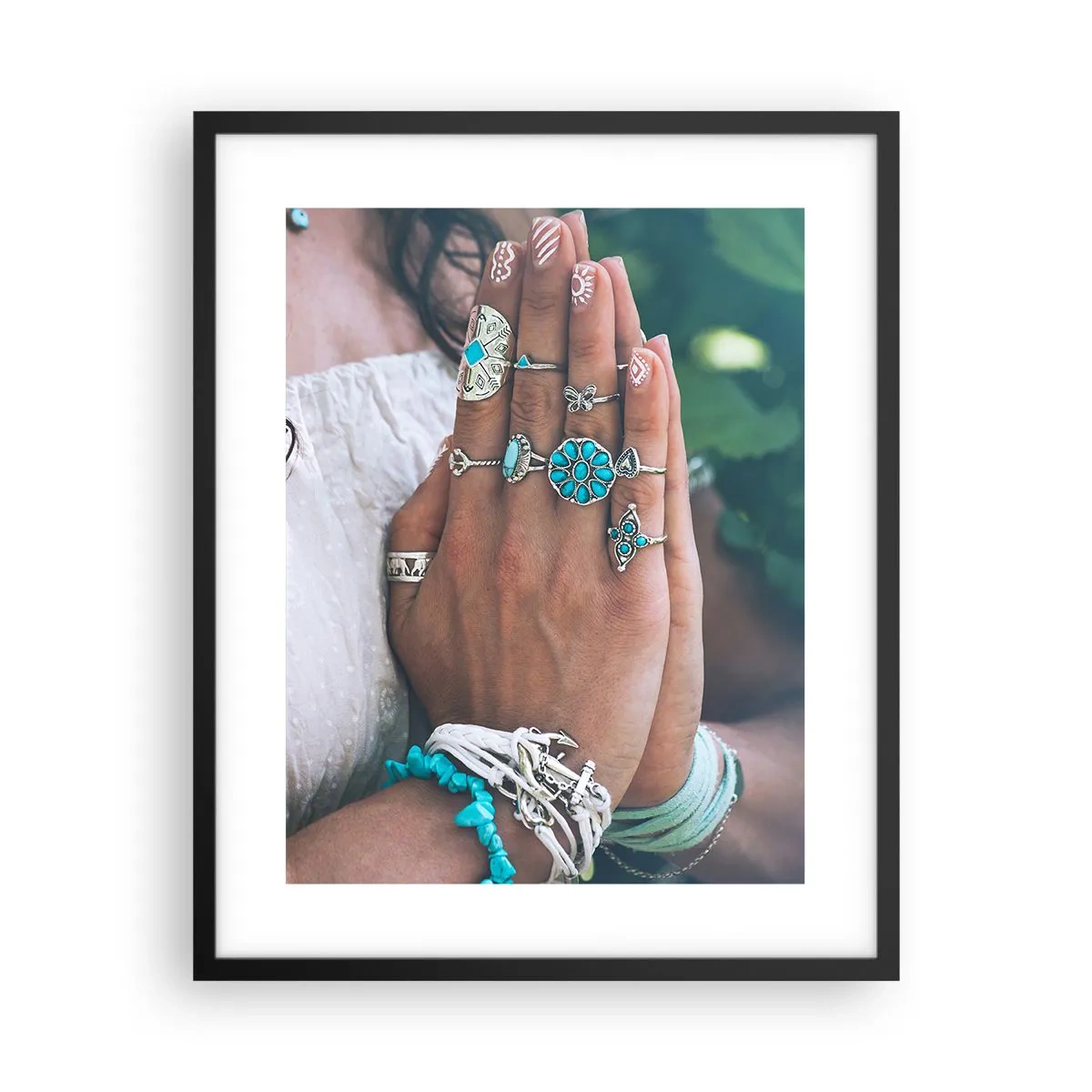 Poster in einem schwarzem Rahmen - Willkommen im Zentrum des Seins - 40x50 cm