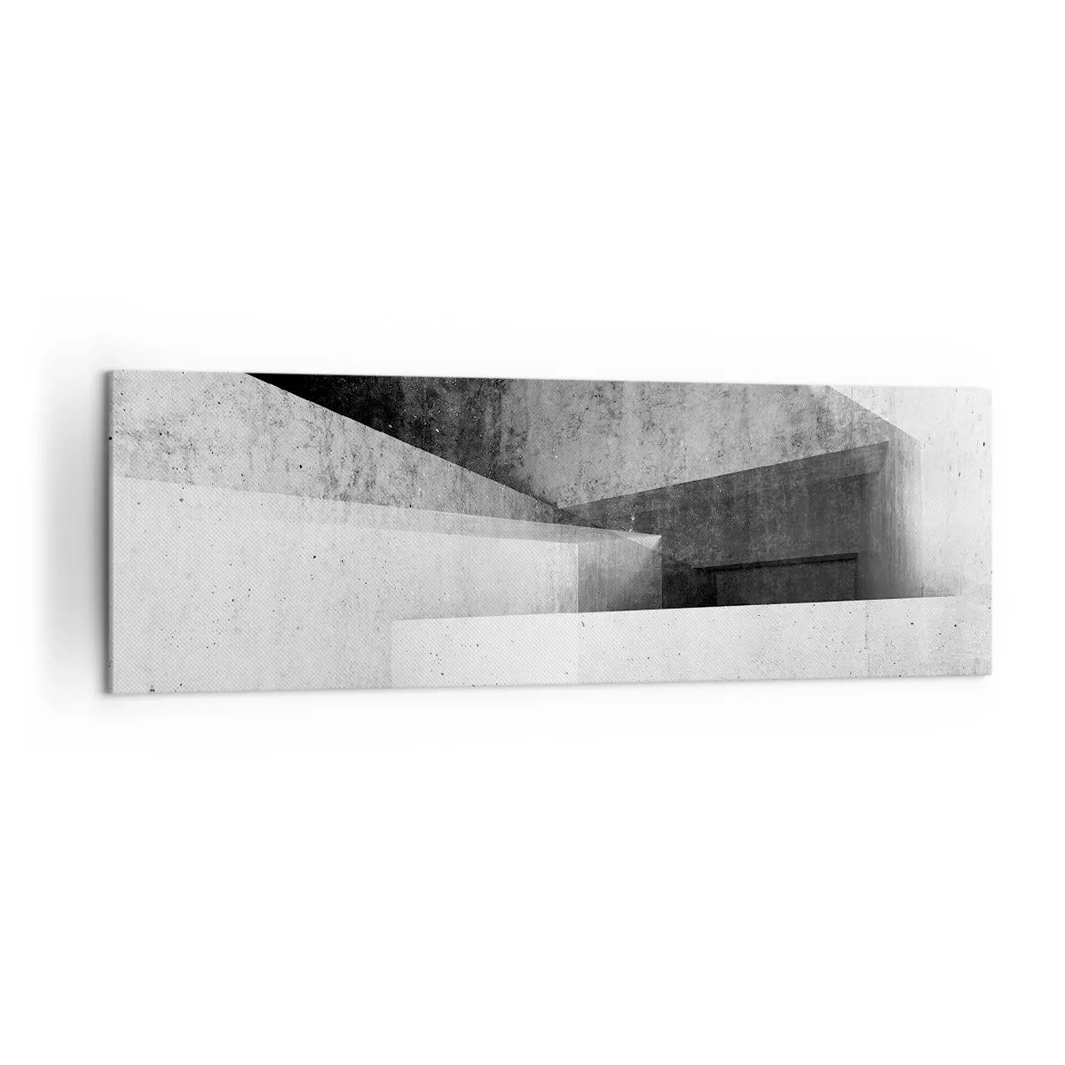 Bild auf Leinwand - Leinwandbild - Geometrische Formen in einer monochromen Komposition - 160x50cm - Die Raumstruktur - Moderne Wanddekoration für Wohnzimmer und Schlafzimmer ARTTOR