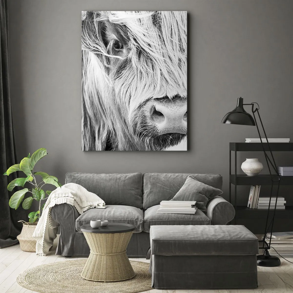 Bild auf Leinwand - Leinwandbild - Schottische Wildheit - 45x80 cm