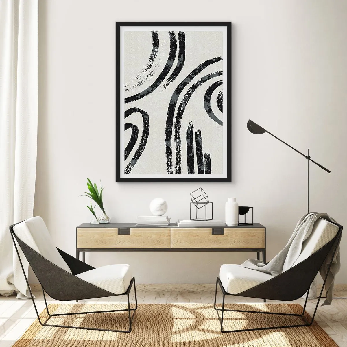 Poster in einem schwarzem Rahmen - Bei Hälfte angehalten - 61x91 cm