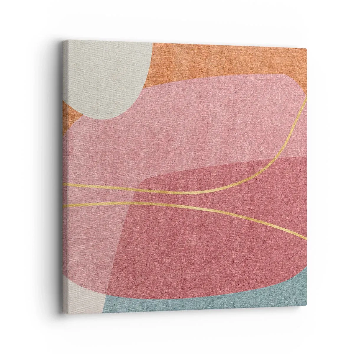 Bild auf Leinwand - Leinwandbild - Pastellkomposition mit Goldfaden - 30x30 cm