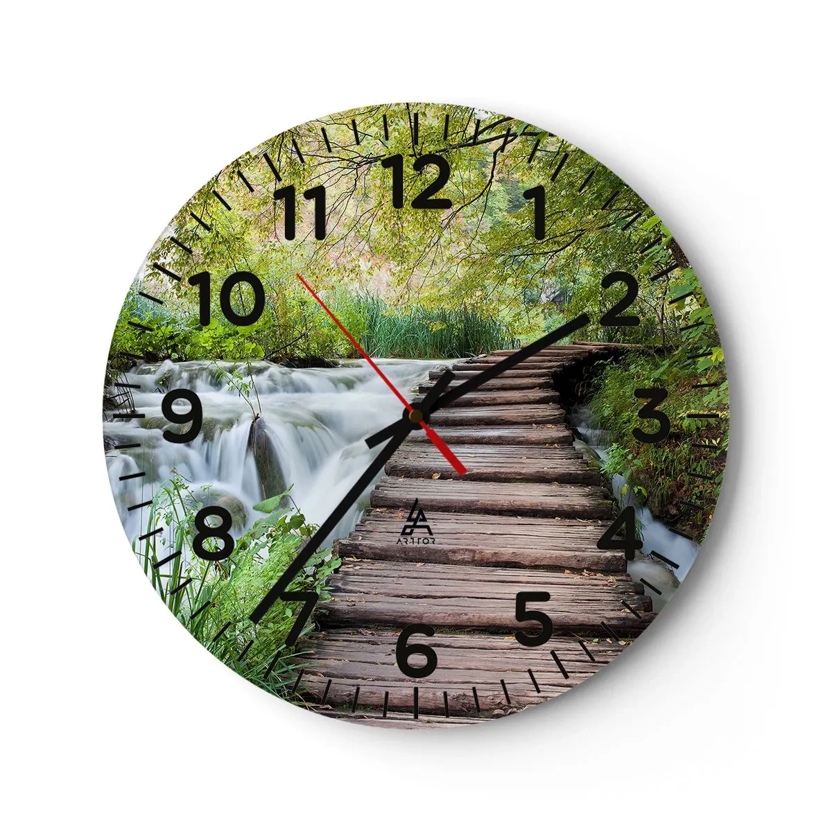 Wanduhr - Glasuhr - Das Wasser ist überhaupt nicht ruhig - 40x40 cm