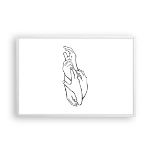 Poster in einem weißen Rahmen - Gute Geste - 91x61 cm