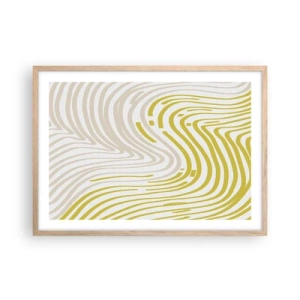 Poster in einem Rahmen aus heller Eiche - Komposition mit sanfter Biegung - 70x50 cm
