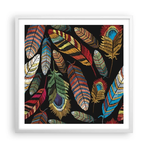 Poster in einem weißen Rahmen - Der Vogelkarneval - 60x60 cm