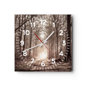 Wanduhr - Glasuhr - Waldkathedrale - 40x40 cm
