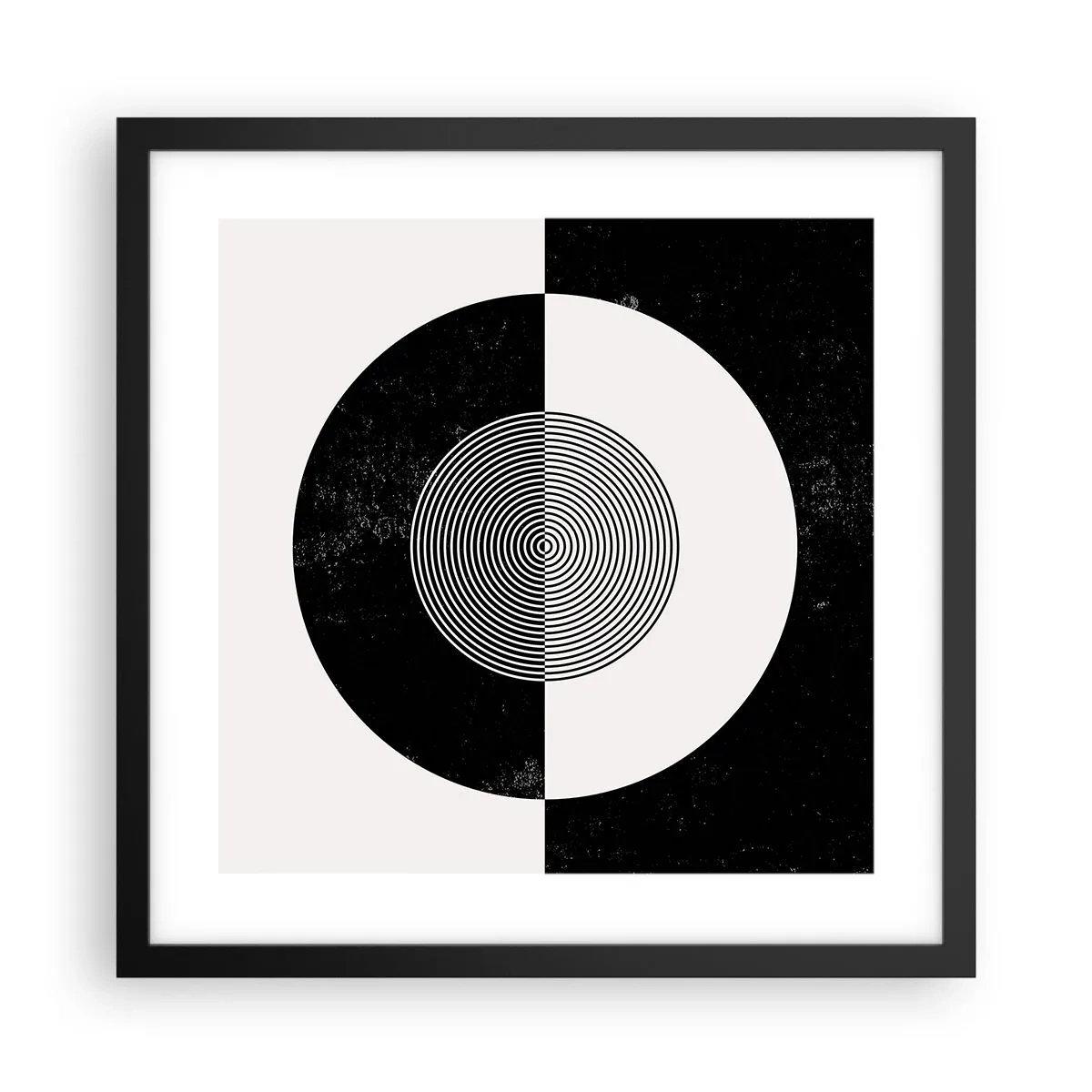 Poster in einem schwarzem Rahmen - Harmonie in Schwarz und Weiß - 40x40 cm