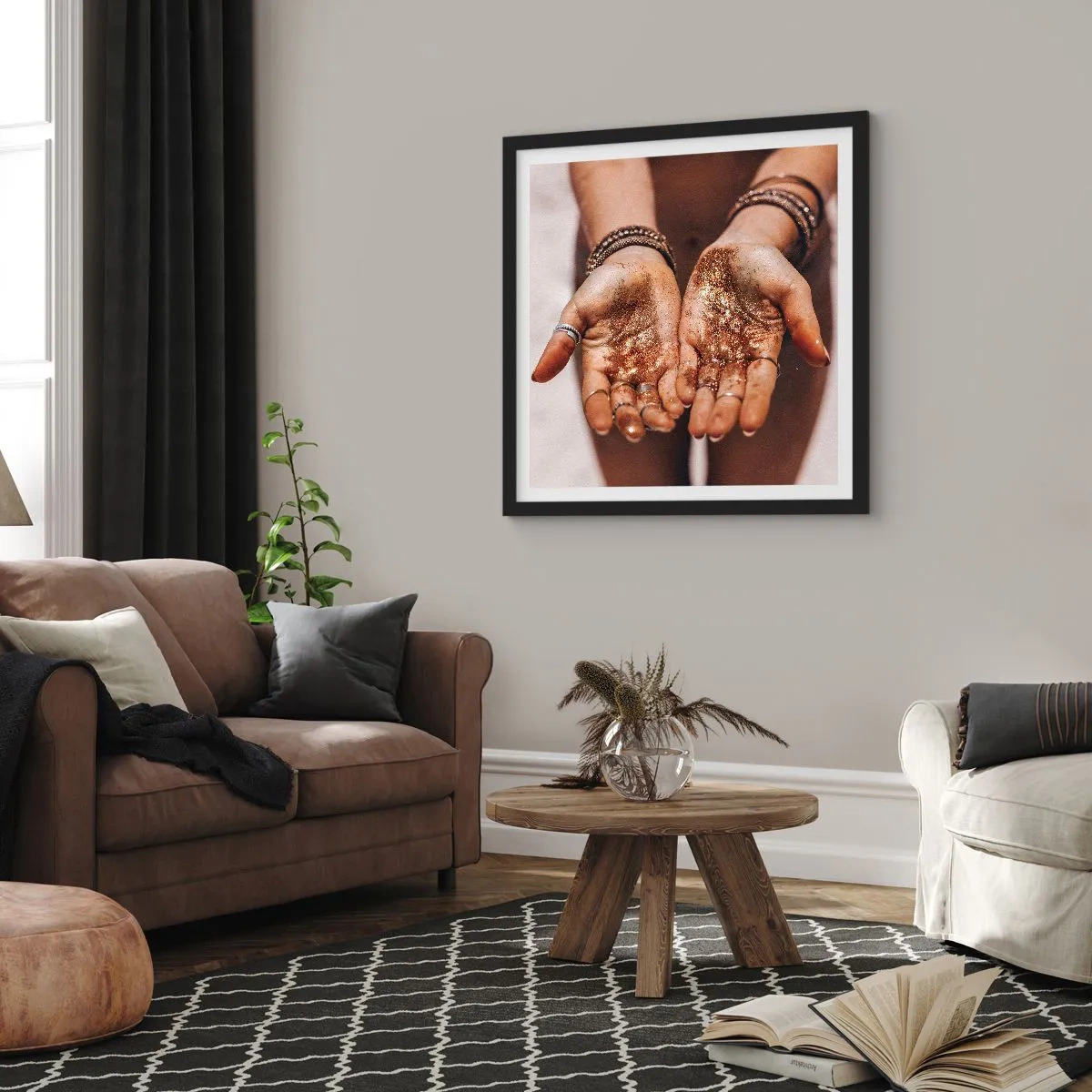 Poster in einem schwarzem Rahmen - Ein Geschenk für dich - 60x60 cm