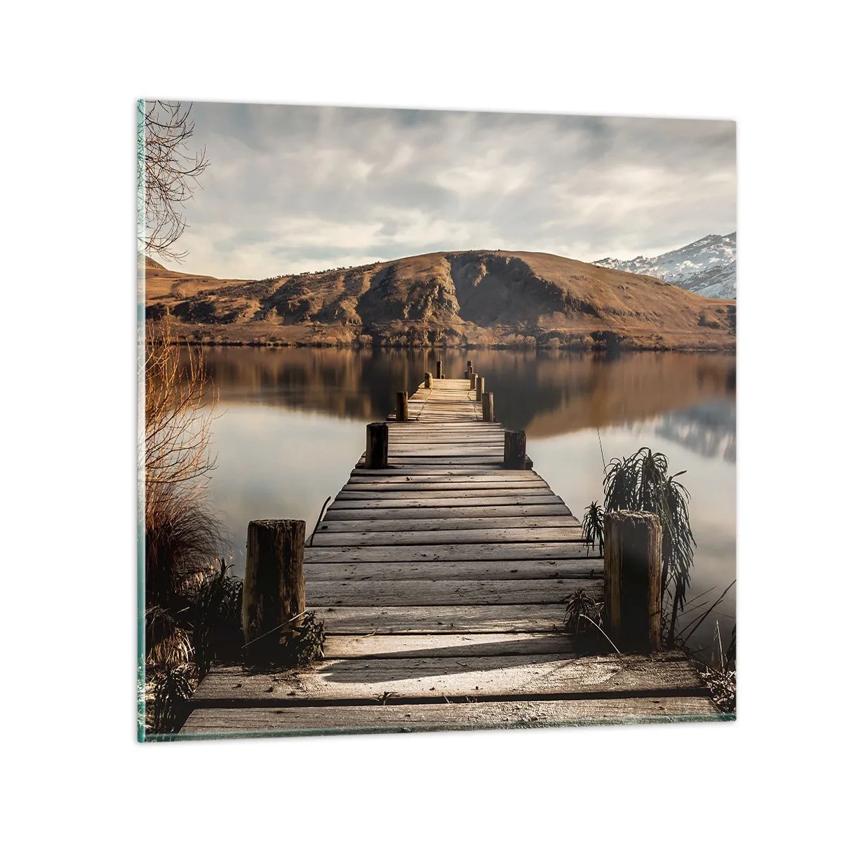 Glasbild - Bild auf glas - Landschaft in Stille - 40x40 cm