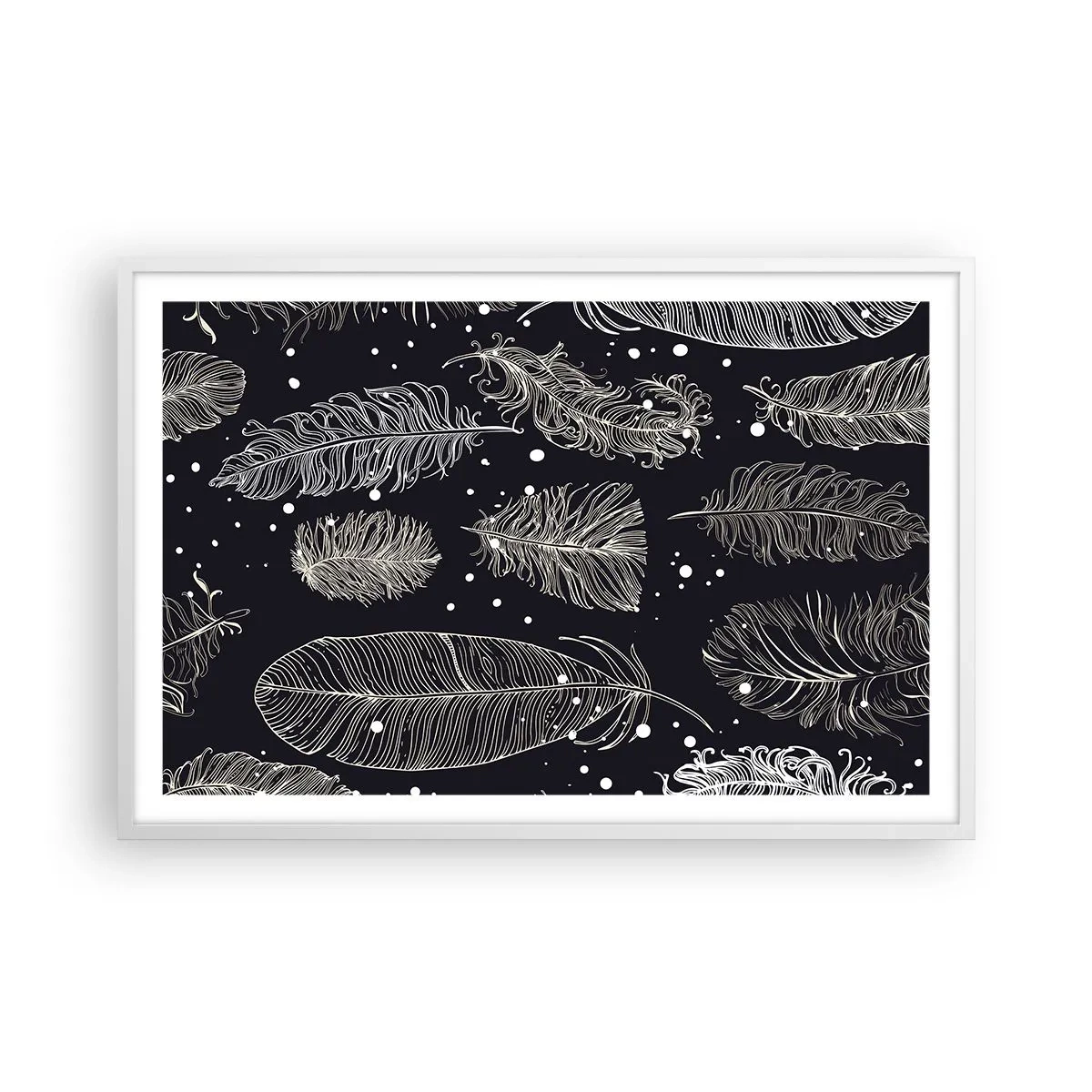Poster in einem weißen Rahmen - Gefiederte Spitze - 91x61 cm