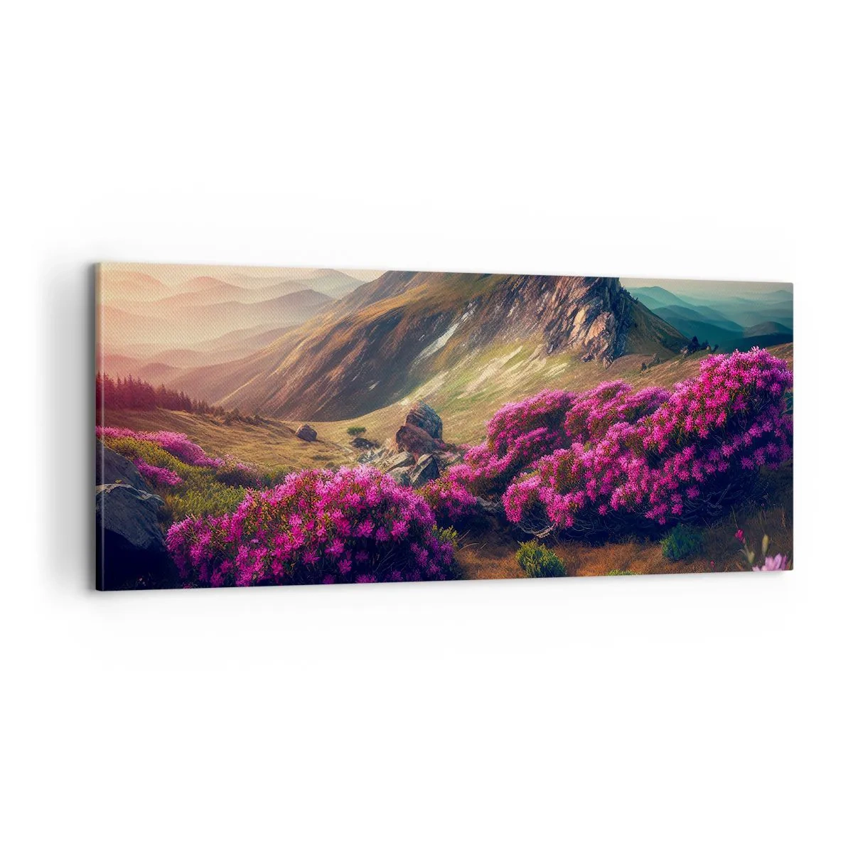Bild auf Leinwand - Leinwandbild - Sommer in den Bergen - 100x40 cm
