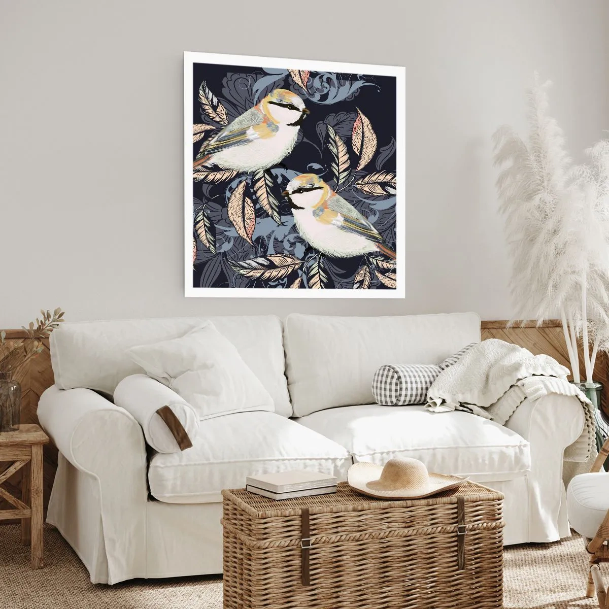 Poster - Gelb-blauer Triller - 30x30 cm