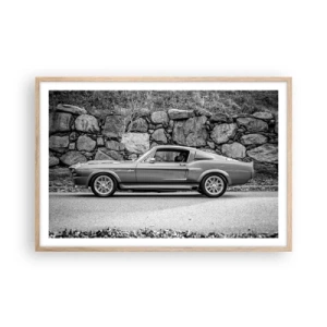Poster in einem Rahmen aus heller Eiche - Die Legende der 1960er - 91x61 cm