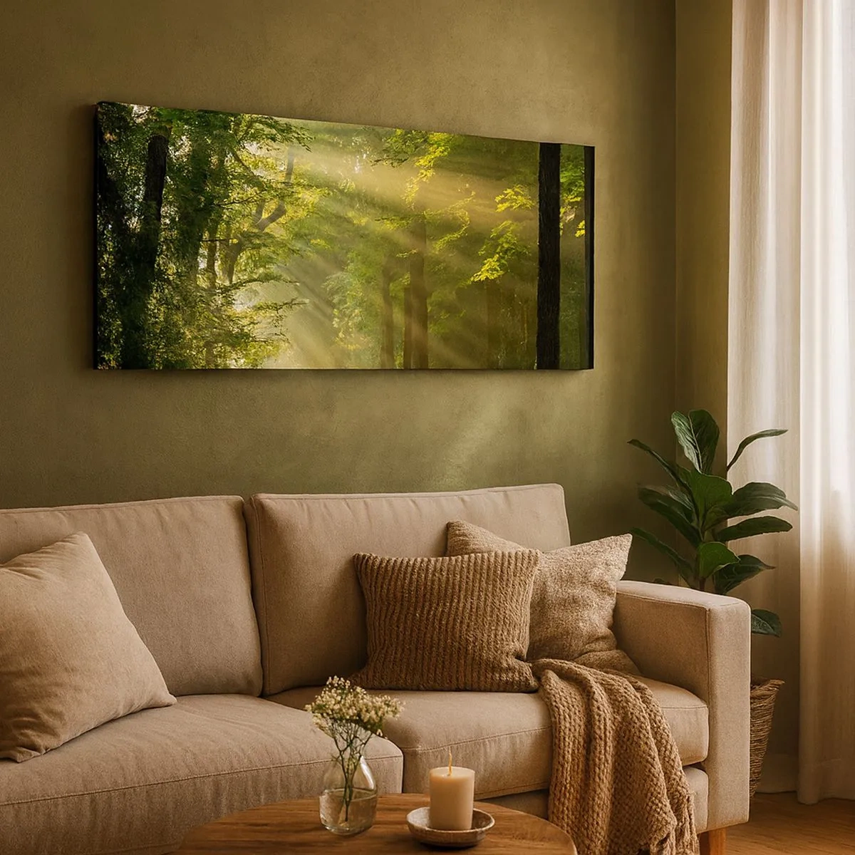 Bild auf Leinwand - Leinwandbild - Waldmoment - 100x40 cm