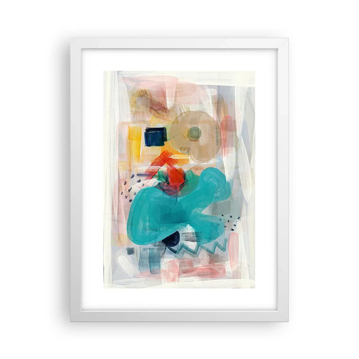 Poster in einem weißen Rahmen - Buntes Spiel - 30x40 cm
