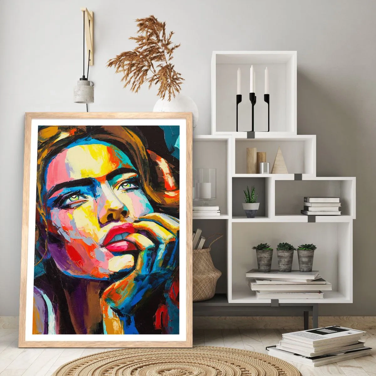 Poster in einem Rahmen aus heller Eiche - Träume fliegen am Himmel wie Vögel - 30x40 cm